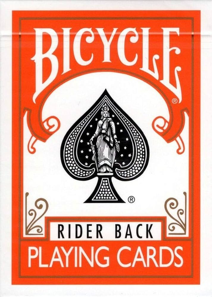Bicycle Orange Rider Back Playing Cards Poker Size Deck